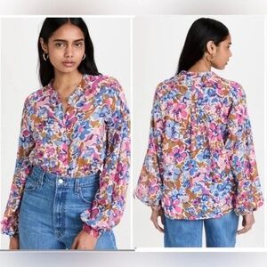 Banjanan Ella floral Long Sleeve Blouse, size small